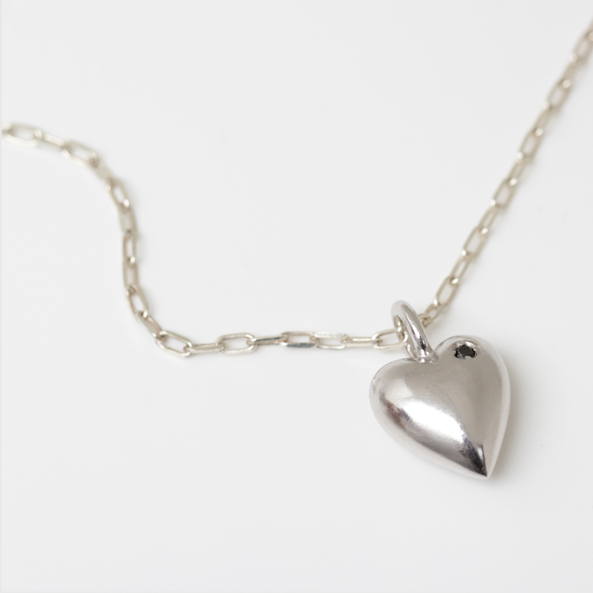 Black diamond heart necklace