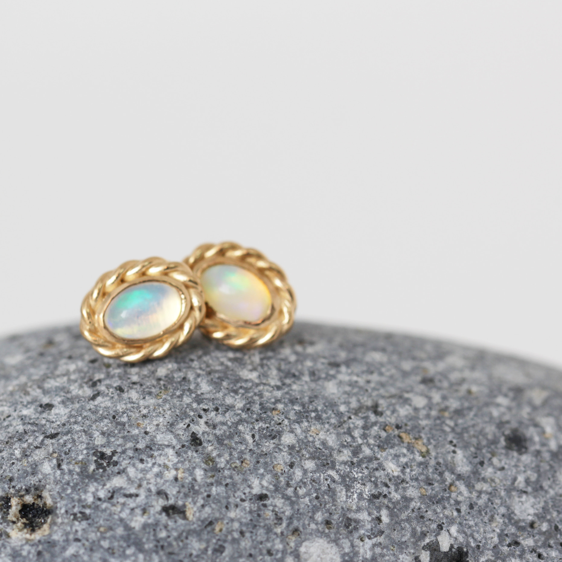 Classic twisted opal earring